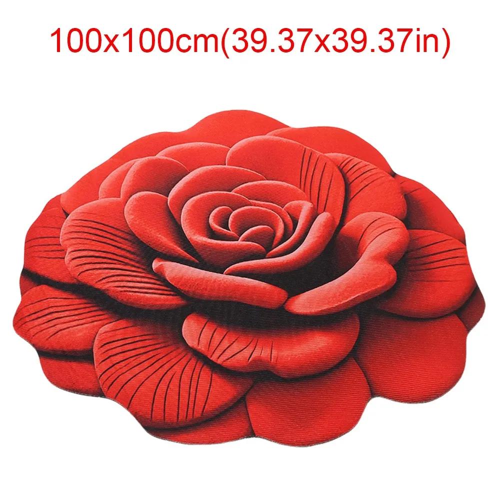 Special-shaped Sunflower Carpet Soft Absorbent Flower Carpet 60x60cm Non-slip Door Gasket for Living Room Tea Table Bedside