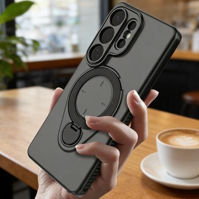 Pro Magsafe Nabíjení 360 Stojanový Kroužek Držák Pouzdro pro Samsung Galaxy S26 Plus Ultra Matné Nárazuvzdorné Brnění Magnetický Měkký Kryt