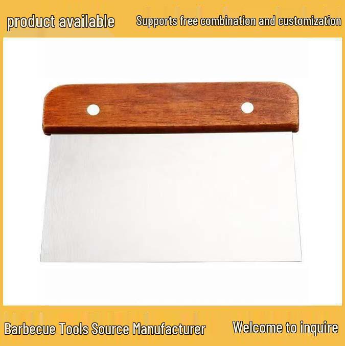 Stainless Steel Dough Scraper with Wooden Handle