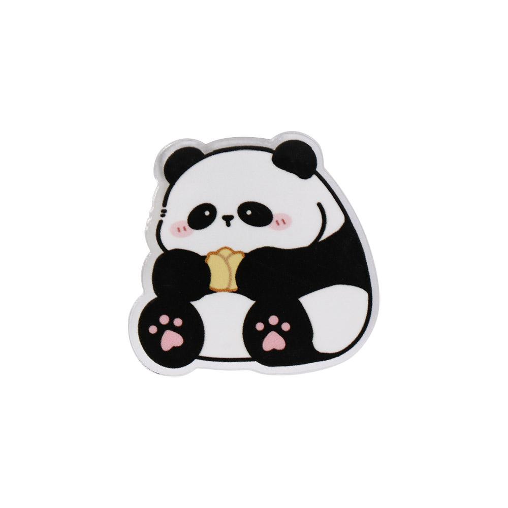 Fashion Panda Acrylic Panda Pin Cute Bear Flower Panda Brooch Cartoon Breastpin Animal Badge Unisex