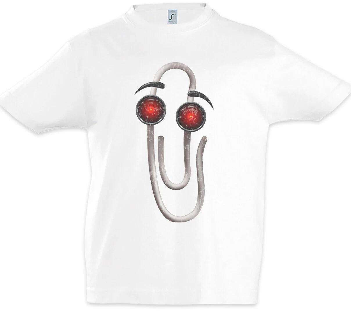 Clippynator Kids Boys kids boys T-Shirt Clippy Clippit Terminator Fun Paperclip 140