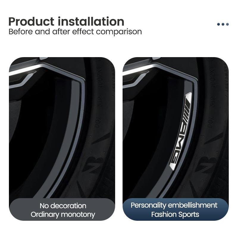 4PCS Car Wheel Rim Sticker For Mercedes Benz AMG GLC X253 A200 260I W206 W447 W213 W220 S500 W106 CLA W140 W168 W108 CLK GLA GLK