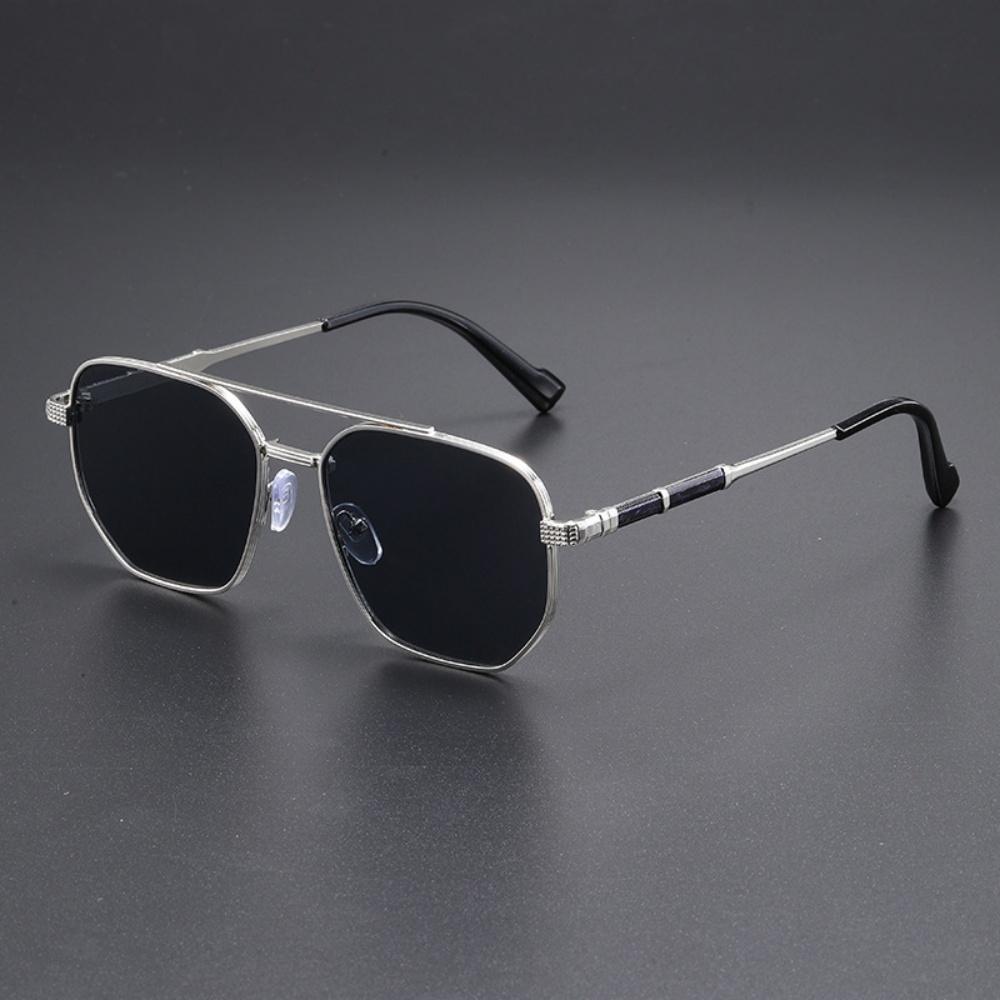 Polarized Sunglasses Lightweight Double Bridge Sunglasses Metal Frame Sunglasses Modern Uv Eyewear For Driving Outdoor Sunny