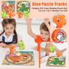 Children DIY Scene Building Puzzle Rail Car Toy 2-in-1 Dinosaur Toy Gift