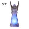 Romantic Valentine Gift Guardian Angel Night Light, Small Prayer Reading Playing Music Mother Day Idea Figurine with LED Light for Desk, Table, Shelf