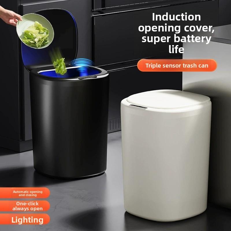 Cubo de basura inteligente automático para baño cocina y sala de estar sensor de movimiento sin contacto