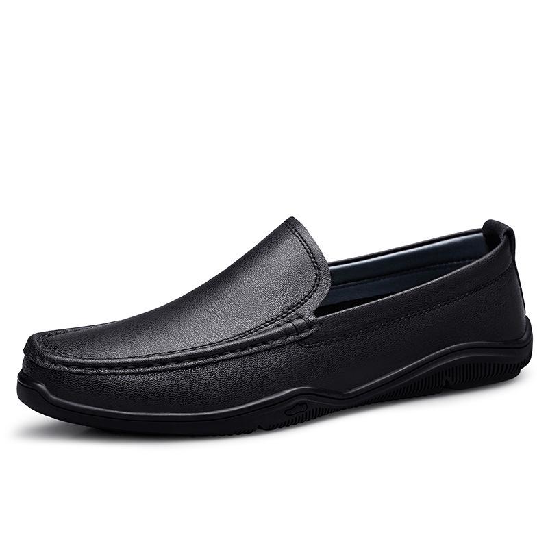 Men's Formal Leather Slip-On Loafers - New Style, Large Size, Versatile & Fashionable Dad Shoes