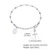 Bracciale Rosario Vergine Colore Argento per Donna, Braccialetti a Catena Serpente con Crocifisso e Perline in Acciaio Inossidabile, Gioielli Cattolici