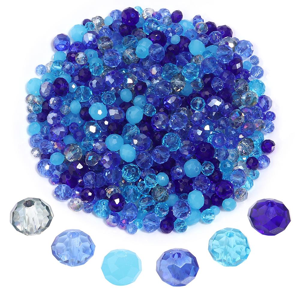 100-200pcs/lot 4 6 8mm Transparent Colorful Glass Beads Faceted Crystal Glass Beads Round Flat Loose Beads For Jewelry Making