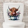 Cute Little Cow Sticker Cartoon Waterproof Bathroom Toilet Decoration Self Adhesive Decals