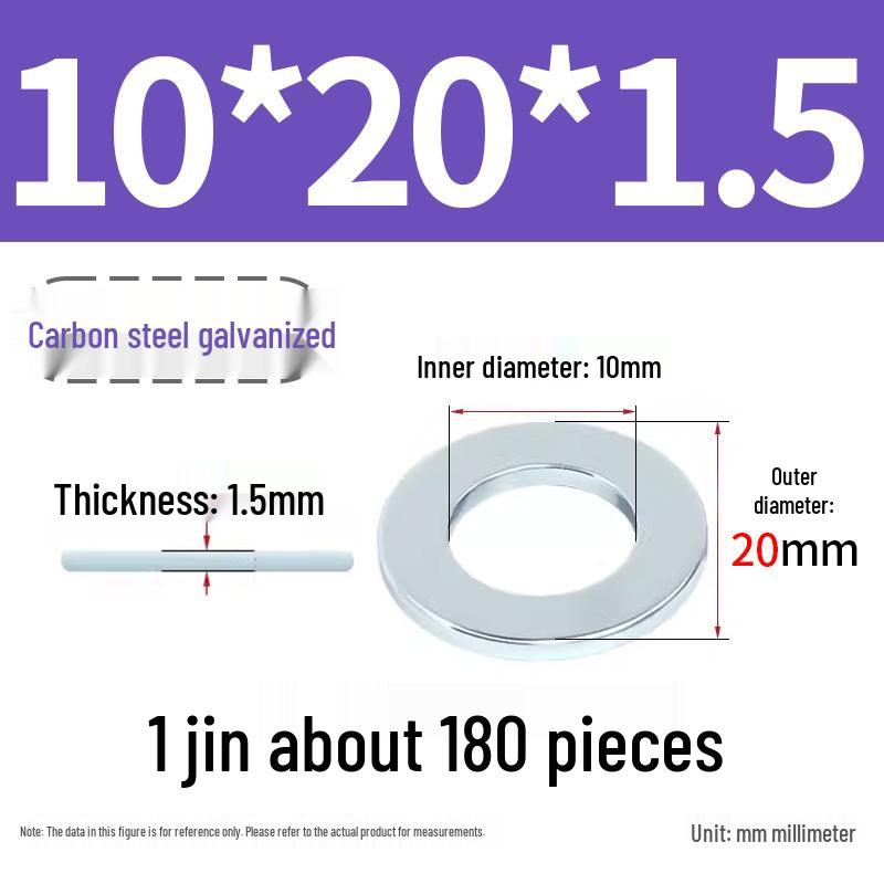 Oversized Thickened Galvanized Iron Flat Washer M2M3456810-M6