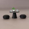 1/12 Dollhouse Simulation Black Round Table Chair Set Dollhouse Living Furniture Decoration Dolls House Micro Scene Decor Props