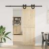 Sliding Door Hardware Kit 200 Cm Steel Black