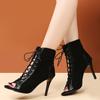 Lace-up Sandal Boots Female Hollow Fine Heel Large Size Sandals