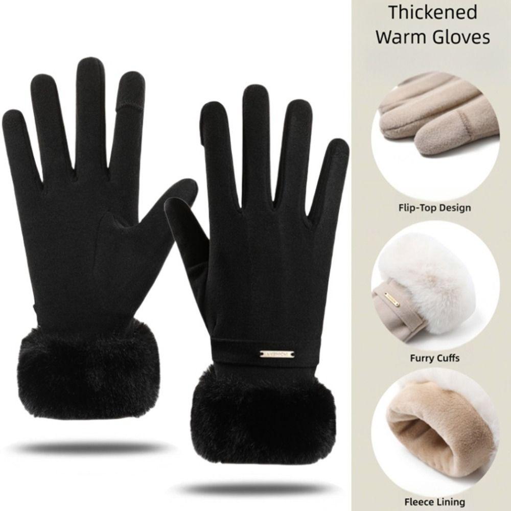 Waterproof Cold-proof Gloves Windproof Touch Screen Gloves Cute Winter Warm Gloves Cold Weather
