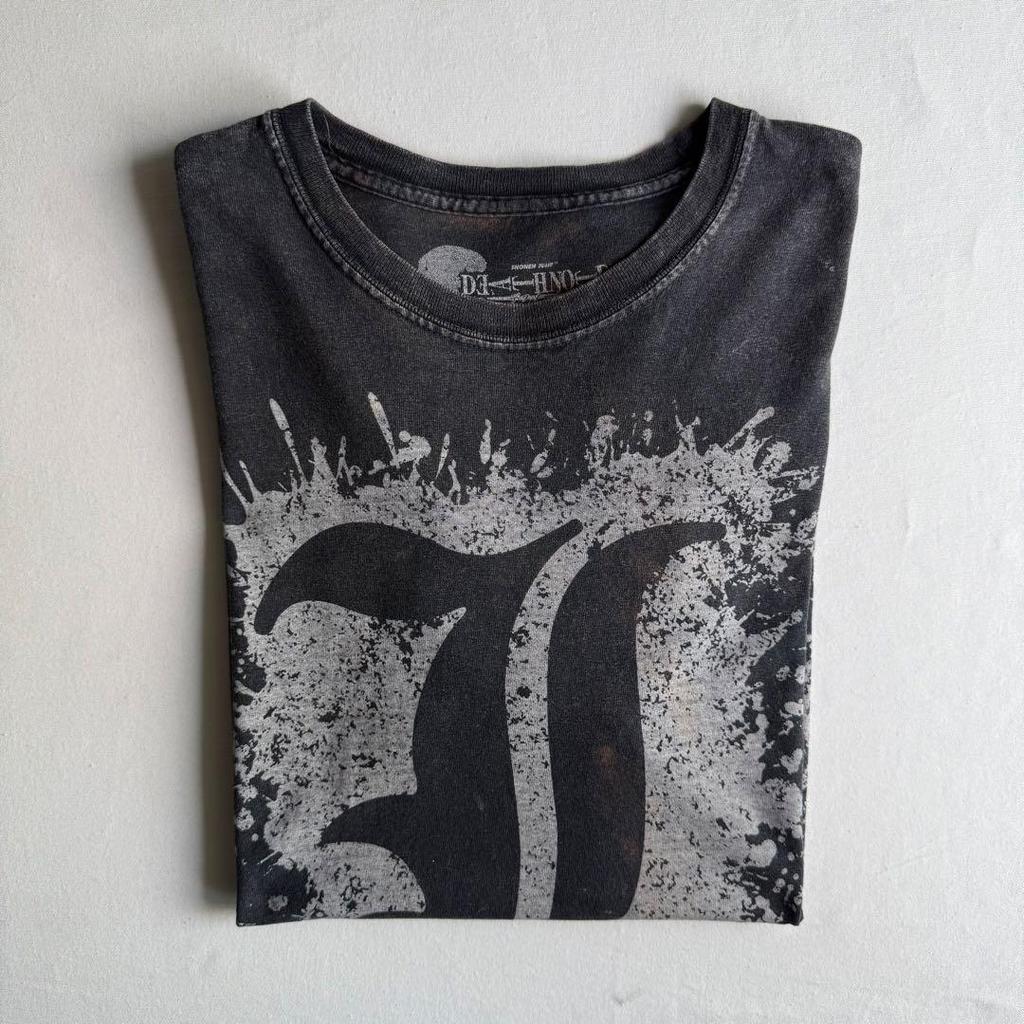 [USED] 00s DEATH NOTE Bleached S/S T-shirt Fade