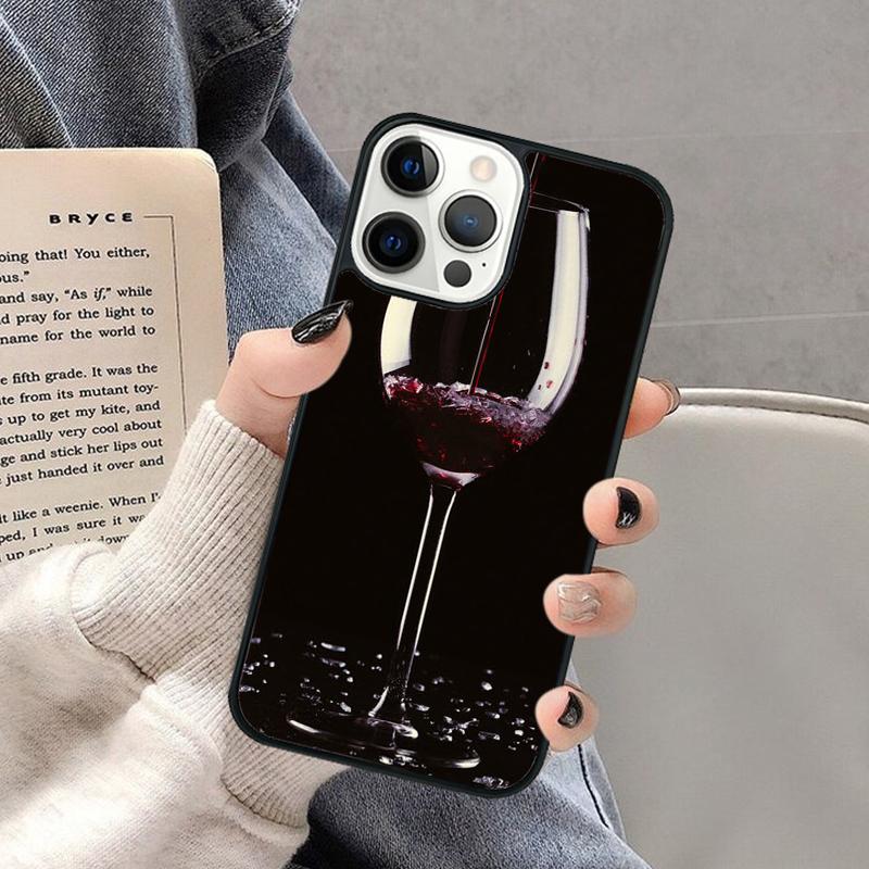 

Red Wine Glass Phone Case for iPhone 17 Air 16 16e 15 Plus for Apple 13 11 12 14 Pro Max Cover coque Shell iPhone 13