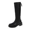 autumn winter new plus size long boots for women with British style round toe square heel warm high boots with back zipper