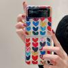 For Samsung Galaxy Z Flip 4 Case 3 Oil Painting Love Transparent Folding Case For Samsung Z Flip 3 5g Shockproof Hard Back Cover
