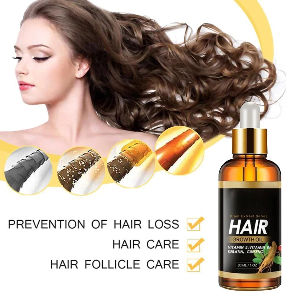 Produits en Spray Anti-Chute de Cheveux Sérum Capillaire Huile Essentielle Traitement au Gingembre Cheveux Secs Crépus Abîmés Nourrir