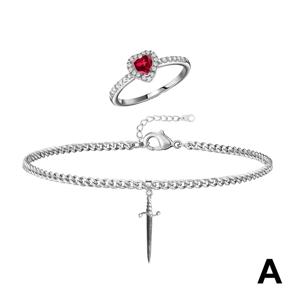 

Белоснежка и охотник парное ожерелье сердце и для женщин меч подарки день романтический валентинка X1N3 Silvery-1set