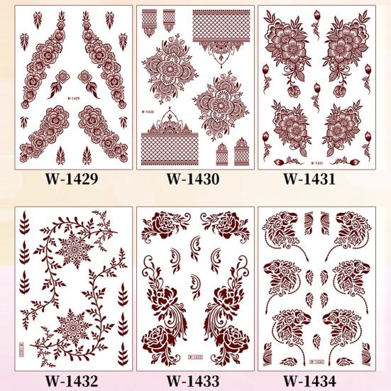 Skin-friendly Convenience Tattoo Stickers Water Transfer Paper Red / Clear / Brown 148 Mm/5.83