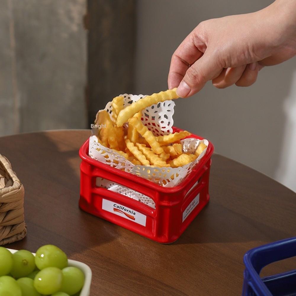 Ins-Style Fruit Bowl Versatile Popcorn Bowl Creative French Fries Bowl  for Household