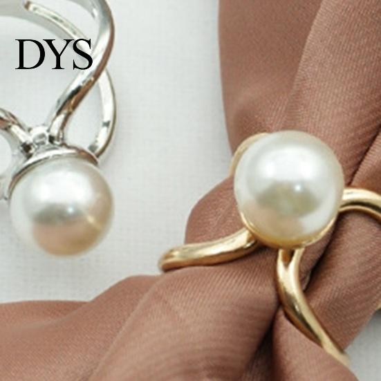 Metal Scarf Ring 2 Pcs Clip, Faux Pearl Belt Buckles, Clothes Autumn Winter Clip Slides Button, Shirt Ties Clips for Women, Dress Clothing Accessories