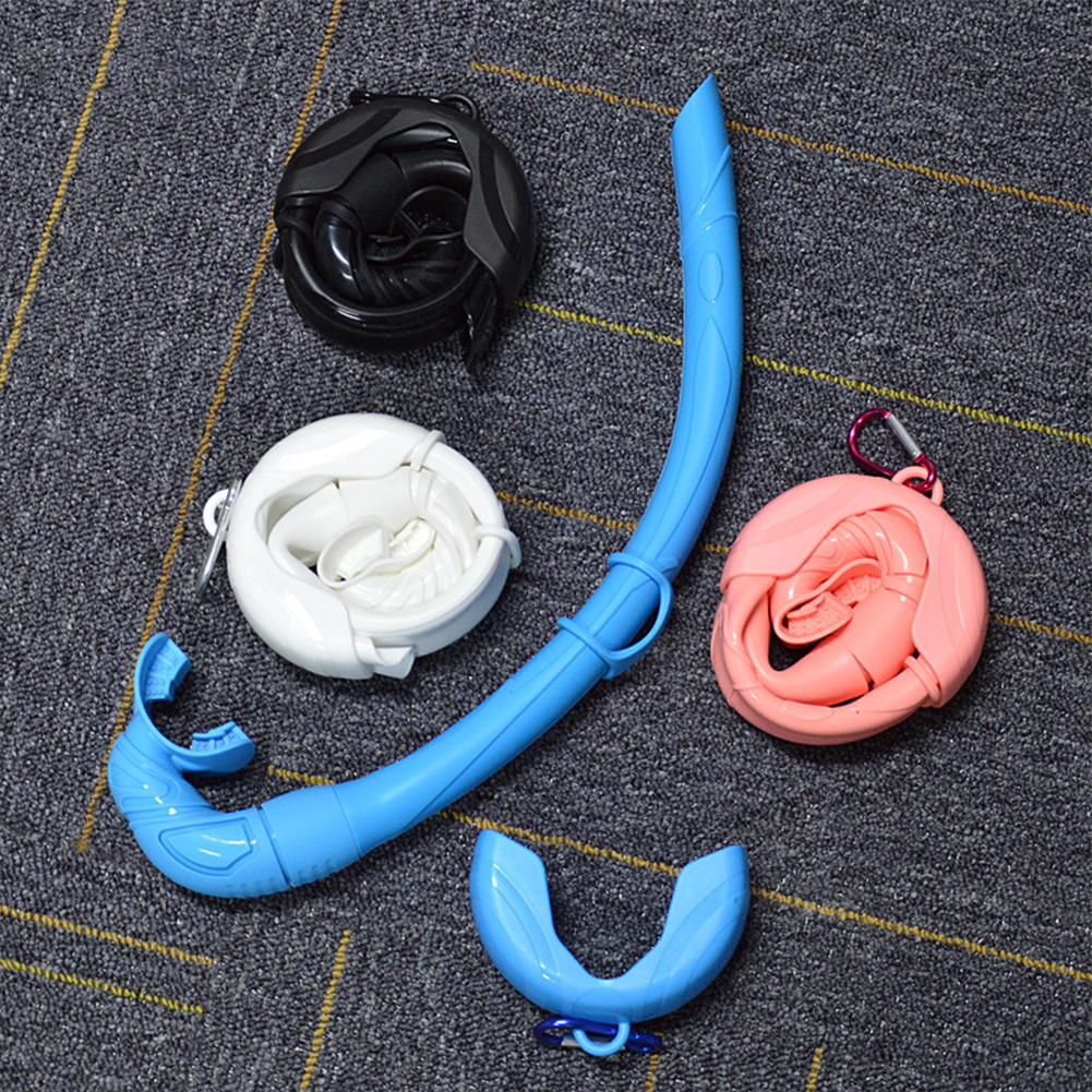 Snorkel de Apnea de Silicona Flexible Enrollable Set de Snorkel Con Estuche de Almacenamiento Compacto Para Buceo Scuba al Aire Libre, Pesca Submarina, Snorkeling de Apnea