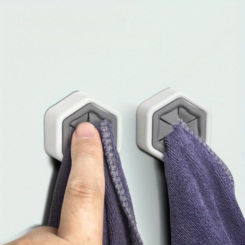 [4pcs Towel Plugs] 4pcs Self-Adhesive Towel Plugs-Non-Perforated Wall-Mounted Hooks for Bathroom&Kitchen,Easy Install Contemporary Plastic Towel Rack