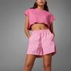 Adidas Originals Trefoil Logo Stripe Elastic Waist Straight Regular Shorts Women Bottoms Pink IT8163