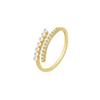 Double Layer Pearl Ring: Women's Cold Style Japanese Luxury Geometric Fashion Ring