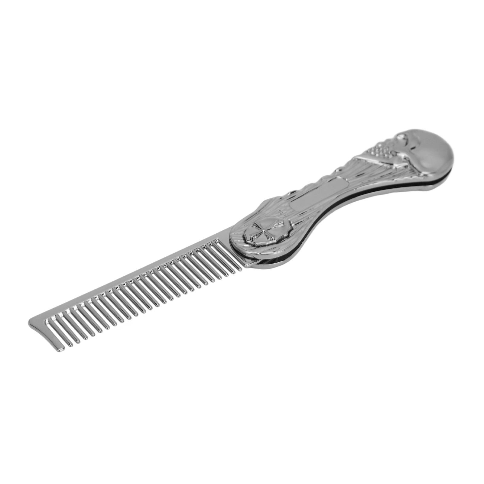 

Складная парикмахерская щетка цинковый сплав предотвращает статическое электричество карманный масляный гребень для волос парикмахерская расческа серебристая серебряный