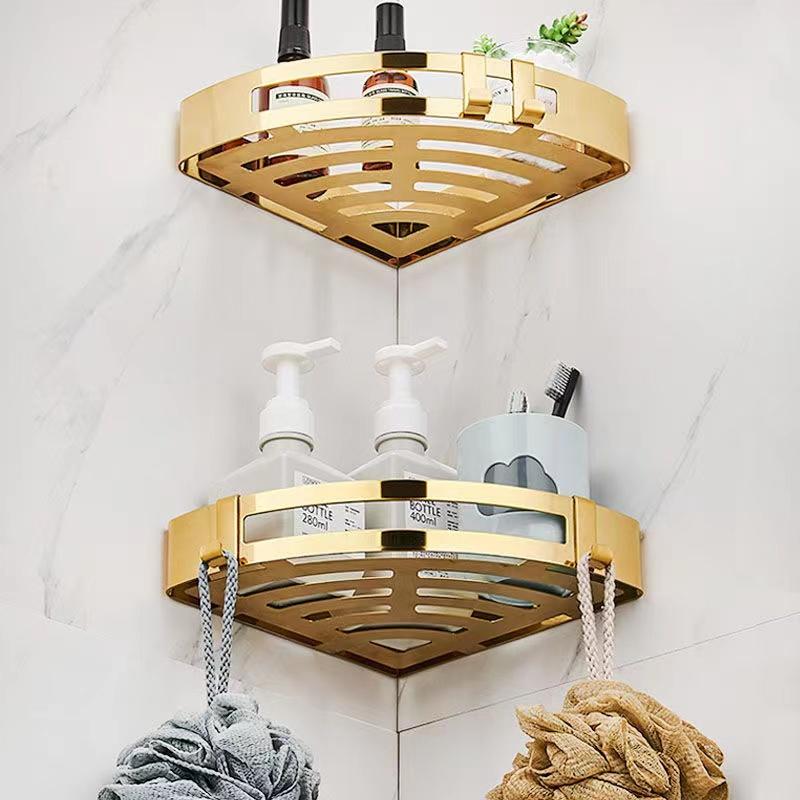 304 stainless steel golden triangle bracket corner bracket bathroom triangle storage rack toilet wall bracket bath accessories