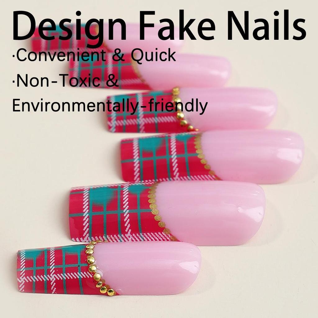 XXL Wearable Nail Stickers - French/European Style, Christmas Edition