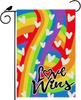 Love Wins Love Hearts Rainbow Pride LGBTQ Garden Ag Inclusion Diversity Lesbian Gay Bisexual Transgender Equality Yard a EEL