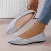 Stora storlekar Skor för Kvinnor 35-43 Vår Sommar 2026 Kvinnor Slip-on Paljetter Spetsig Tå Ballerinas Fest Kväll Zapatos De Mujer