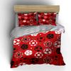 Various Color Soccer Ball Geometric Pattern 3Pcs Bedding Set Duvet Cover Pillowcase Set For Kids Football Fans Bedroom Decor