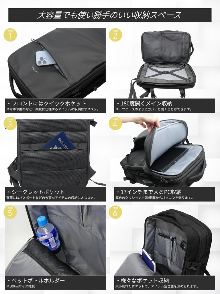 Celadel Voyager Model Men's Business Backpack, Water-Repellent, 15.6-inch Laptop Backpack, Lightweight, Expandable, Large Capacity, Slim Design for