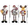 3 Pack Santa Snowman Reindeer Tabletop Collectible Doll Decoration Holiday Party Supplies - DD01