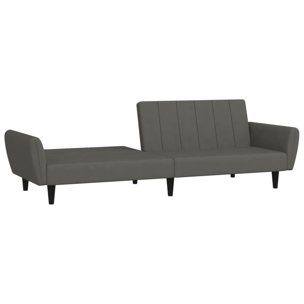 2 Seater Dark Grey Velvet Sofa Bed