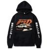 Anime Initial D Tištěné Mikiny Letní Dospívající Ležérní Volné Módní Retro Divoký Streetwear Y2K Dlouhý Rukáv Fleece