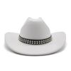 New Artificial Wool Women's Men's Western Cowboy Hat Vintage Gentleman Felt Fedoras Hats Cowgirl Church Jazz Cap Sombrero Hombre