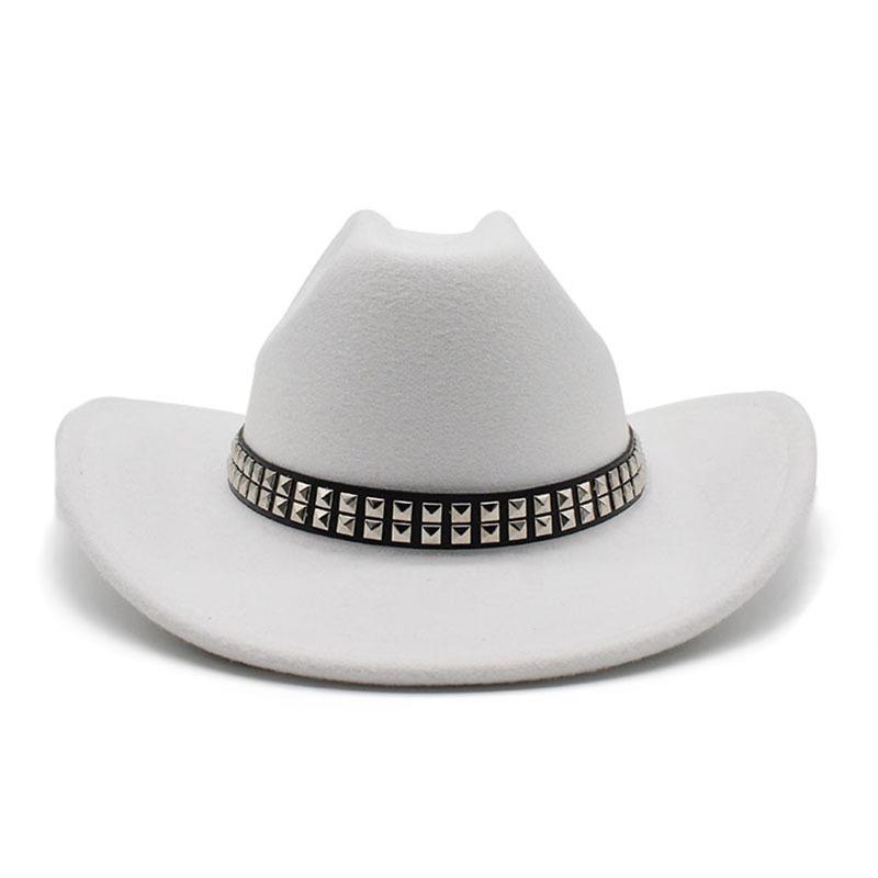 New Artificial Wool Women's Men's Western Cowboy Hat Vintage Gentleman Felt Fedoras Hats Cowgirl Church Jazz Cap Sombrero Hombre