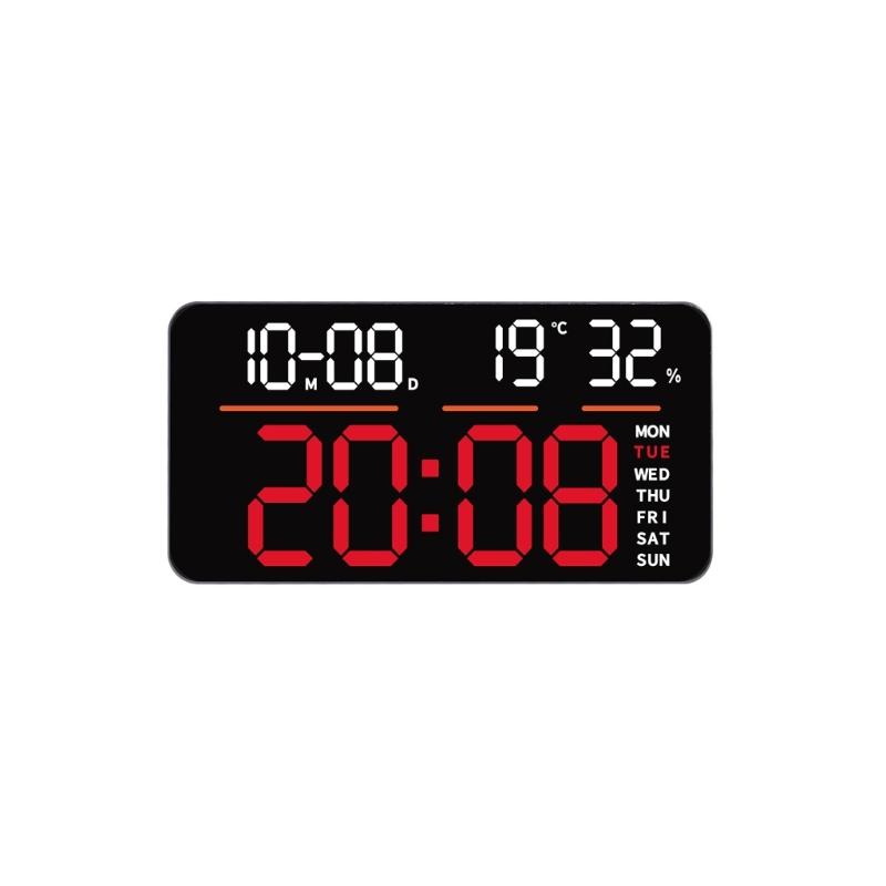 Large LED Screen Digital Clock With Double Mount Design 2 Alarms Quiet Operations For Home Office Bedroom Decors