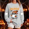 Women's Halloween Neck Sweatshirt Casual Print Pullover