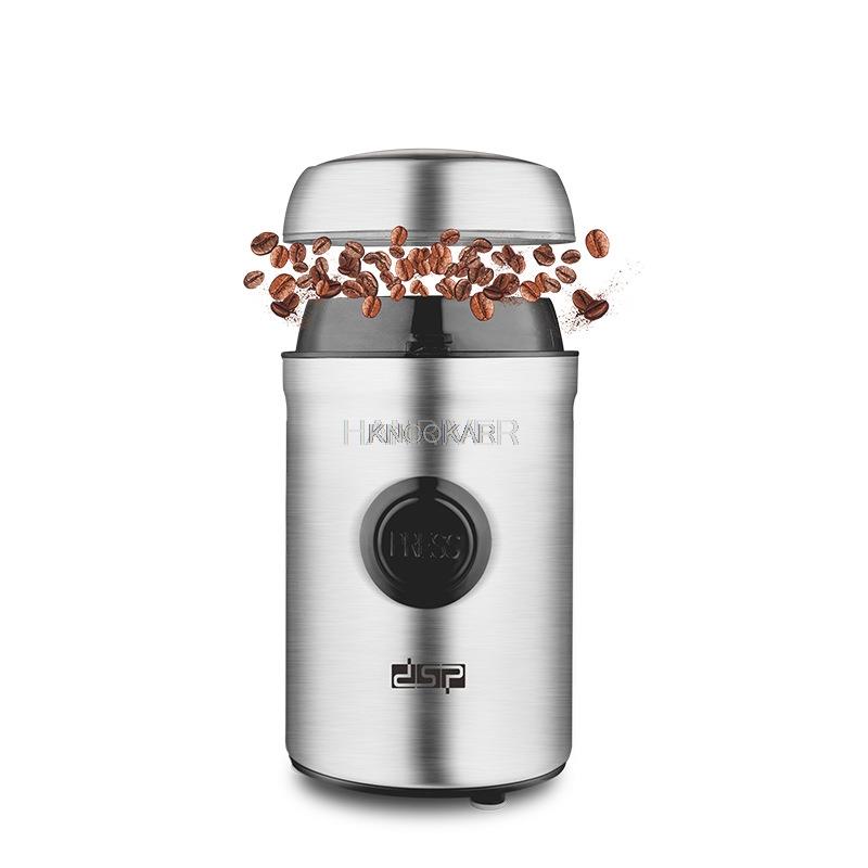 Household Mini Portable Coffee Grinder Electric Powder Small Semi Automatic Coffee Machine Grinder 220V светло-серый