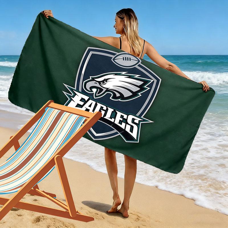 PHI Eagles Print Strandtuch, Großes Weiches Schnelltrocknendes Handtuch für Strand Camping Schwimmen
