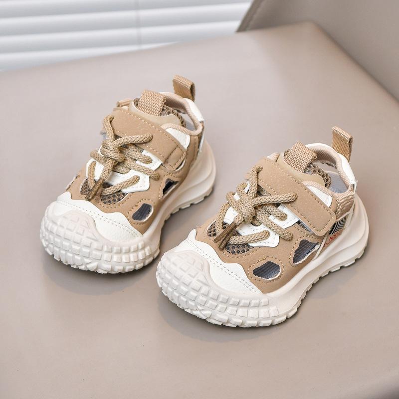 Kids Sports Sandals Soft Flexible Toddler Boys Girls Beach Shoes Toes Capped 2025 Summer New Children Running Shoes Hollowed-out