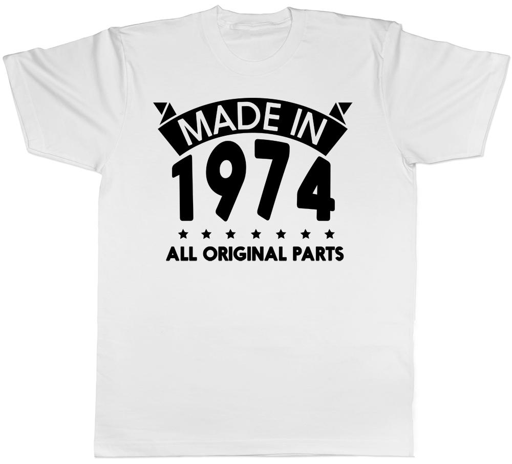 Made in 1974 All Original Parts Birthday Unisexs Short Sleeve TShirt